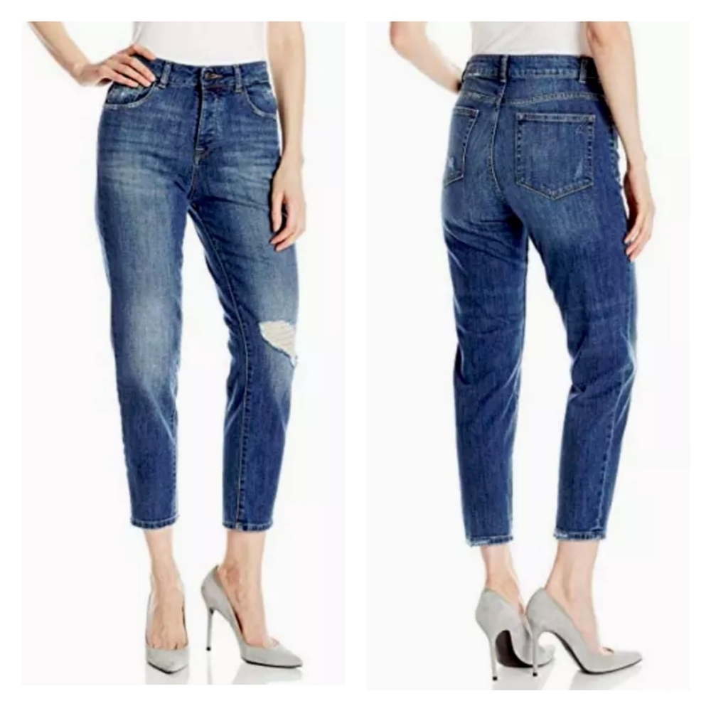 DL1061 Goldie High-Rise Boyfriend‎ Blue Morgan Ankle Jeans